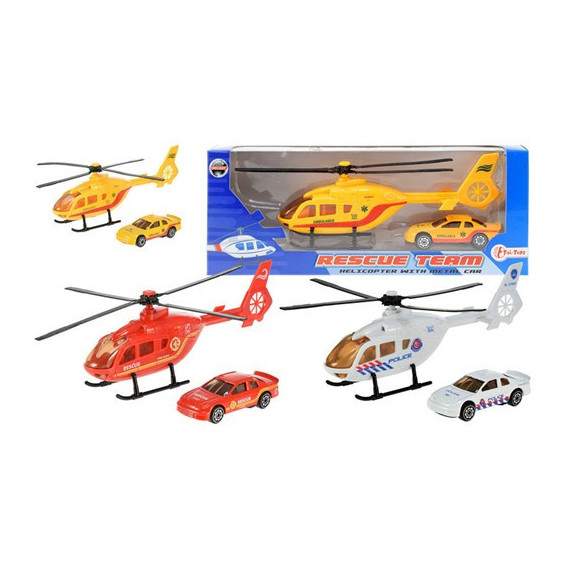 Сет медицински хеликоптер и метална количка Dino Toys 17948 