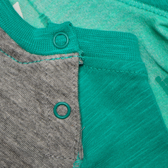 Памучна блуза за бебе зелена Disney 179908 4