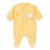Плюшен гащеризон с дълъг ръкав и весела апликация за бебе, жълт Chicco 179992 5