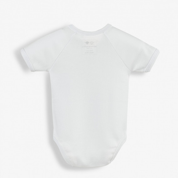 Памучно боди с къс ръкав и щампа на еднорог за бебе момиче, бяло PIPPO&PEPPA 180086 4