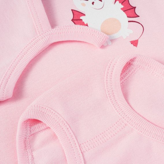 Памучен комплект потник и гащички за бебе момиче, розови PIPPO&PEPPA 180108 7