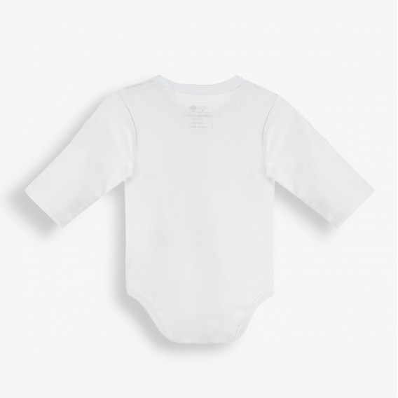 Памучно боди с дълъг ръкав и щампа на еднорог за бебе момиче, бяло PIPPO&PEPPA 180126 4
