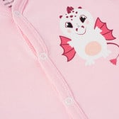 Памучно боди с щампа на дракон за бебе момиче, розово PIPPO&PEPPA 180132 2