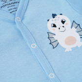 Памучно боди с щампа на дрaкон за бебе момче, синьо PIPPO&PEPPA 180136 2