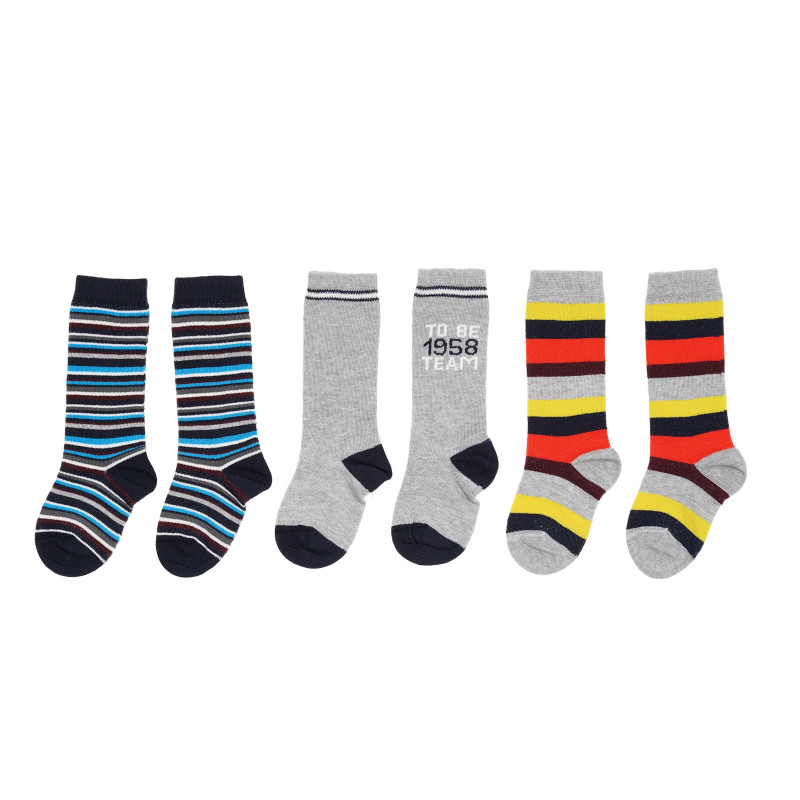 Комплект от 3 броя 3/4 чорапи за момче, многоцветни  180552