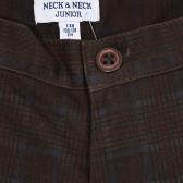 Къс кариран панталон за момче кафяв Neck & Neck 180838 2