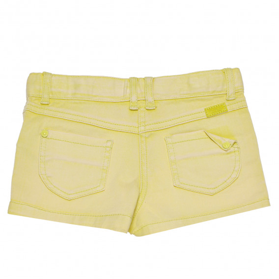 Дънков къс панталон с износен ефект за момиче жълт Boboli 180861 2