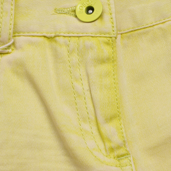 Дънков къс панталон с износен ефект за момиче жълт Boboli 180863 4