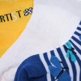 Комплект 3 броя чорапи в жълто, бяло и синьо Boboli 180899 2