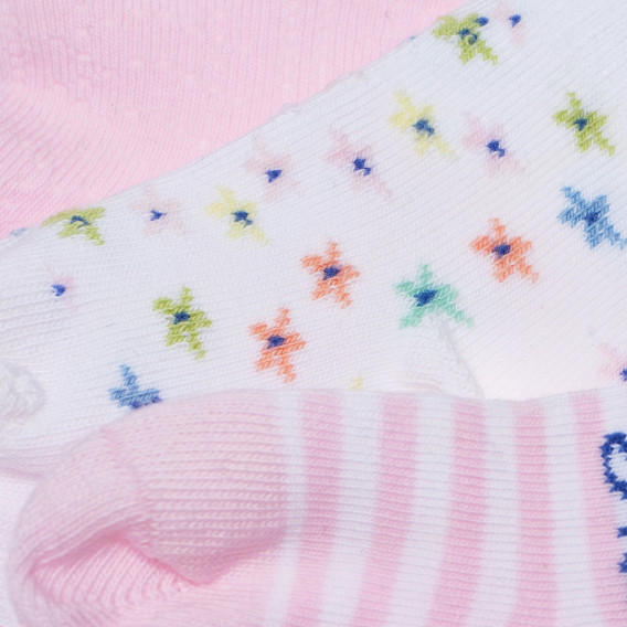 Комплект 3 броя чорапи в розово и бяло за момиче Boboli 180901 2