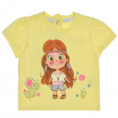 Тениска с щампа на момиченце за бебе, жълта  Chicco 180930 