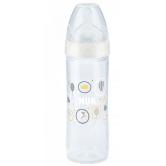 Полипропиленово шише за хранене, с биберон M, 6-18 месеца, 250 мл, цвят: бял NUK 181543 6