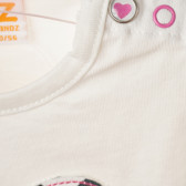 Памучна тениска за бебе с апликация на сърце, бяла FZ frendz 182055 4
