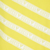 Памучна рокля с къс ръкав и ластик в долния край за момиче жълта Guess 182153 3