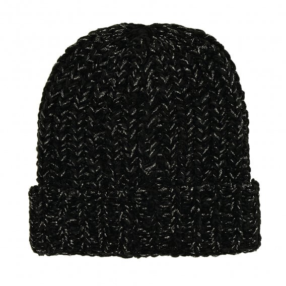 Плетена шапка със сребристи нишки за момиче черна Guess 182189 2