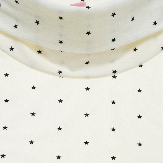 Памучна блуза с дълъг ръкав и принт на звездички, бяла OVS 182426 2