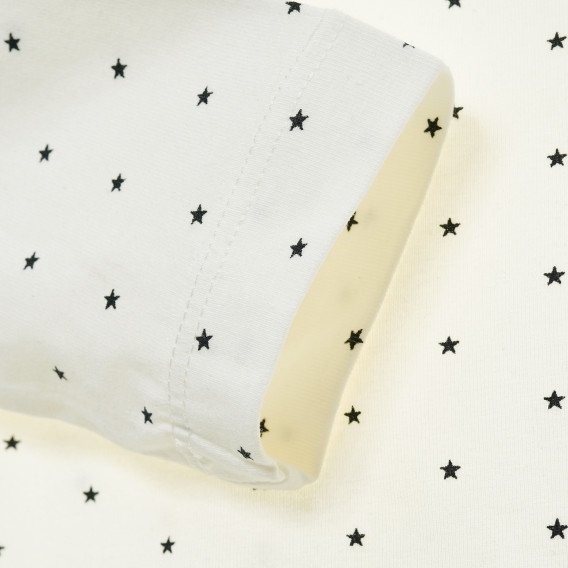 Памучна блуза с дълъг ръкав и принт на звездички, бяла OVS 182427 3