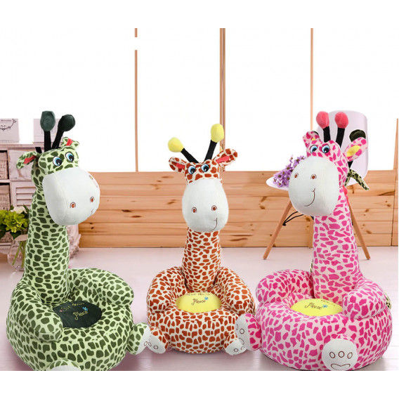 Бебешки фотьойл / пуф - Розов жираф HomyDesign 182667 5
