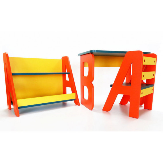 Детско бюро със столче и етажерка А-B 1 HomyDesign 182735 