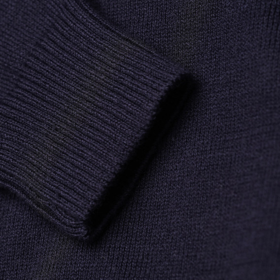 Дълъг плетен пуловр и лента за глава за момиче тъмно синьо Chicco 182837 4