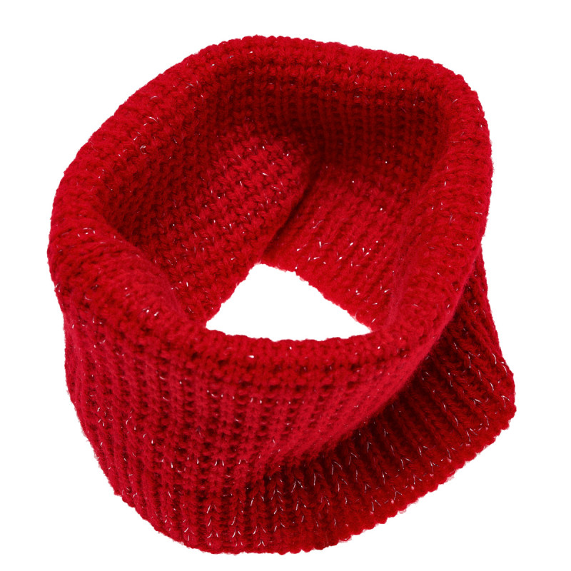 Плетен шал - яка в ярко червен цвят за момиче  182890