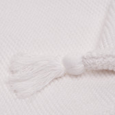 Памучна бяла жилетка с качулка за бебе Idexe 182919 4