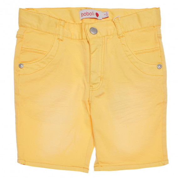 Къс панталон с износен ефект за момиче жълт Boboli 183082 