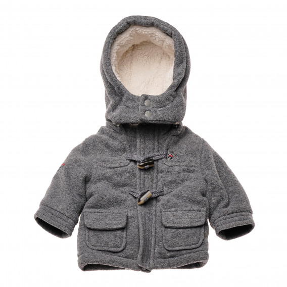 Палто с качулка за бебе за момче сиво Chicco 183171 