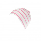 Памучна шапка в бяло и розово за момиче ZY 183340 