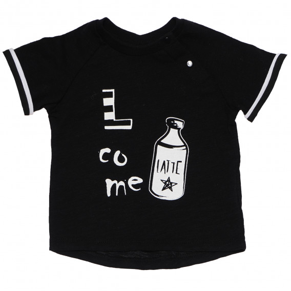 Памучна тениска за бебе, черна Idexe 183568 