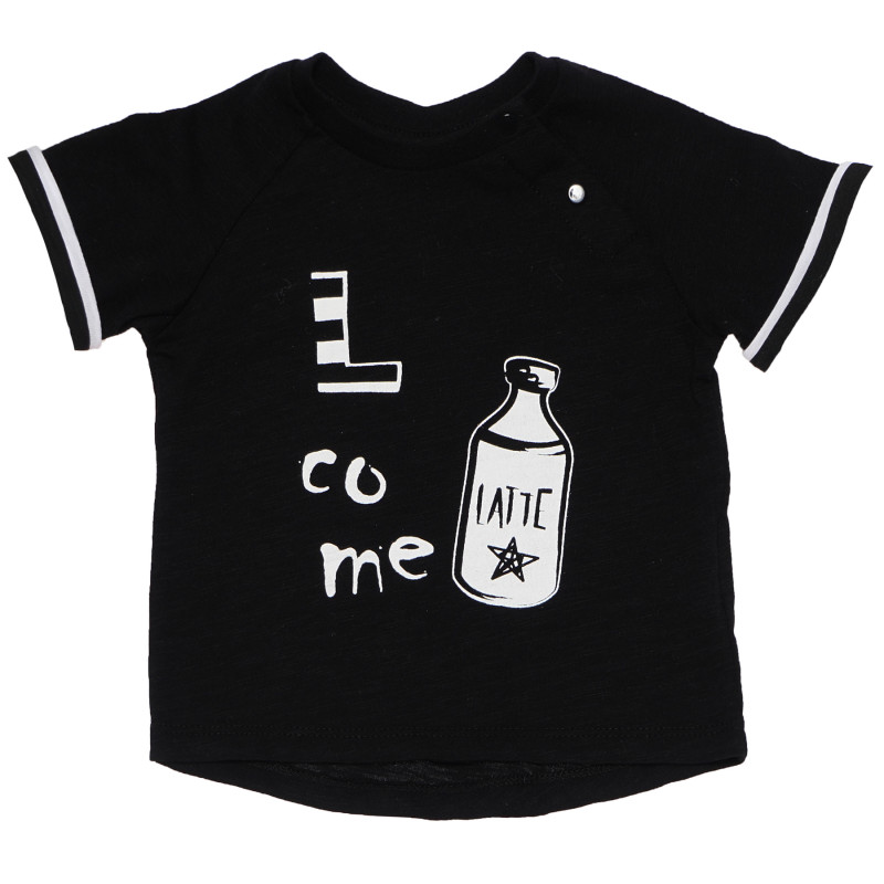 Памучна тениска за бебе, черна  183568