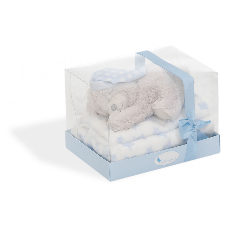Бебешко одеяло с играчка, синьо  18372
