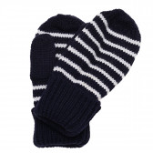 Плетени ръкавици в синьо-бяло райе Idexe 183941 