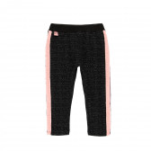 Панталон с розови кантове за бебе за момиче черен Boboli 184045 