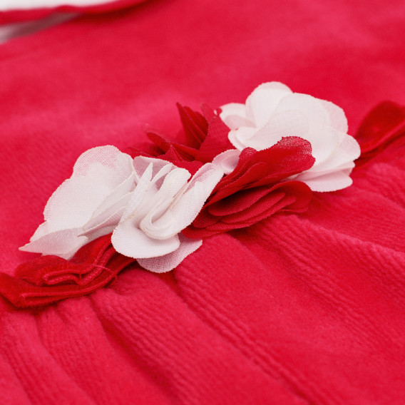 Памучна рокля в червено-бяло за бебе Idexe 184464 3