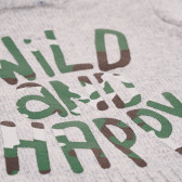 Пуловер с надпис "Wild and Happy" за момче Idexe 184556 3