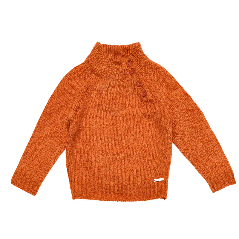 Пуловер с полу-поло яка за момиче оранжев  184558