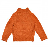 Пуловер с полу-поло яка за момиче оранжев Idexe 184559 2