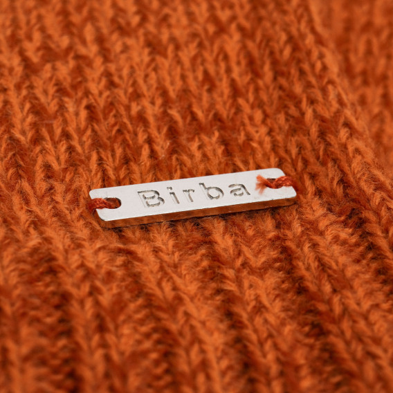 Пуловер с полу-поло яка за момиче оранжев Idexe 184561 4