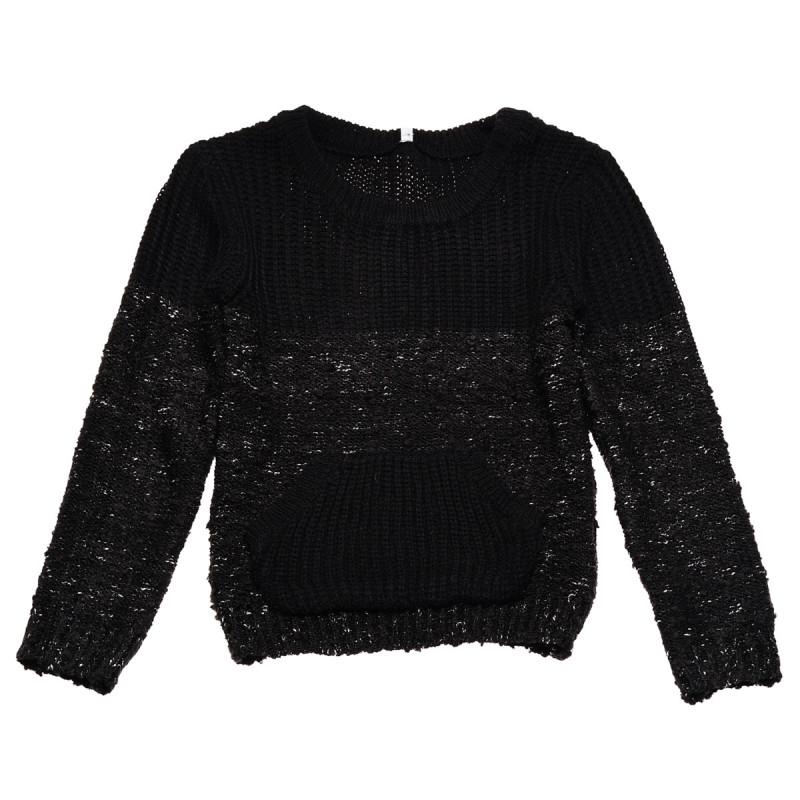 Черен пуловер с дълъг ръкав  184562