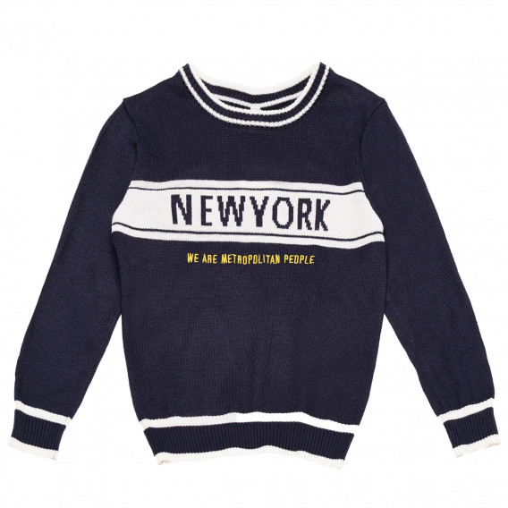 Пуловер с надпис "New York" за момче Trybeyond 184566 