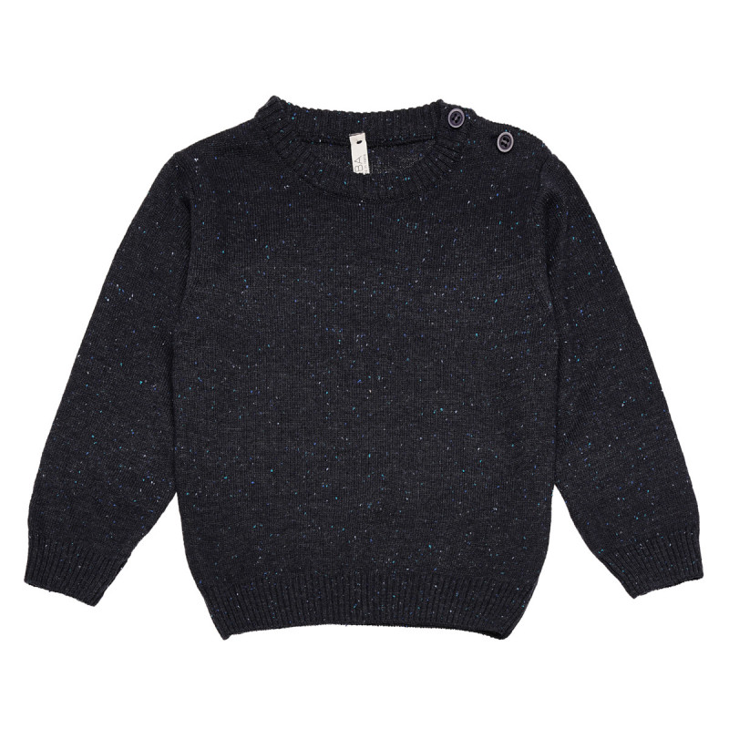 Пуловер с блестящи нишки за момче тъмно син  184570