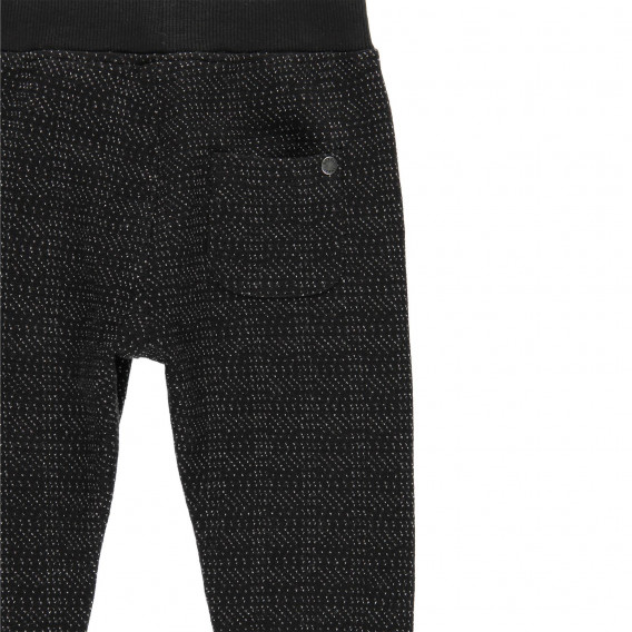 Панталон с в плетени бели нишки за момче черен Boboli 185557 4