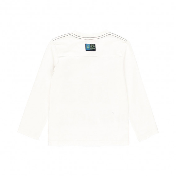 Памучна блуза с дълъг ръкав и надпис за момче бяла Boboli 185639 2