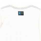 Памучна блуза с дълъг ръкав и надпис за момче бяла Boboli 185642 5