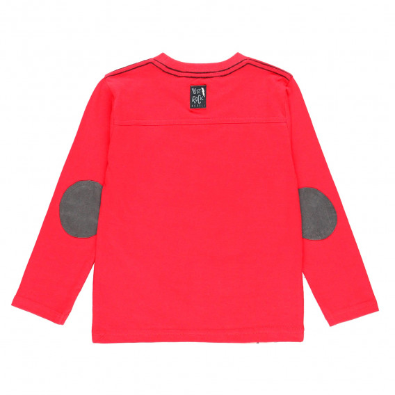 Памучна блуза с дълъг ръкав и принт на китара за момче червена Boboli 185677 3