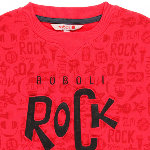 Памучен суитшъртът Rock Star за момче червен Boboli 185685 5