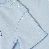 Памучна тениска с подгъв на ръкавите и принт за бебе момче, светло синя PIPPO&PEPPA 185942 4