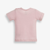Памучна тениска с подгъв на ръкавите и принт за бебе момиче, розова PIPPO&PEPPA 185952 2