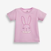 Памучна тениска за бебе момиче с принт на зайче, лилава PIPPO&PEPPA 185959 